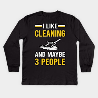 3 People Cleaning Kids Long Sleeve T-Shirt